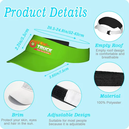 Vista 4 de Custom Visor Hat for Men Women Personalized Design Your Own Text Logo Adjustable Sport Baseball Cap