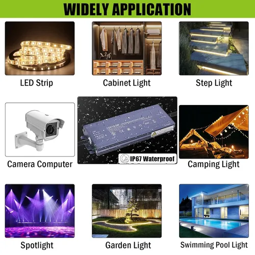 Vista 6 de Controlador LED de 12 V, 100 vatios, impermeable, fuente de alimentación, transformador, adaptador ultrafino, CA 100-264 V a 12 V CC 8.3 A, salida