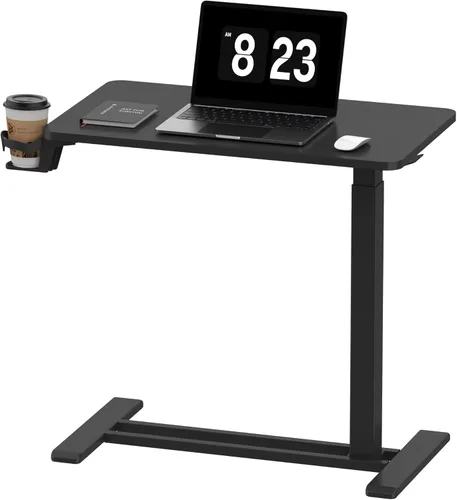 Vista 12 de FLEXISPOT Mesa auxiliar en forma de C de altura ajustable con parte superior inclinable dividida, mesa auxiliar móvil para sofá y mesita de noche