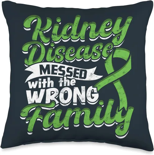 Kidney Transplant Gifts for Women and Men Warrior Transplant Survivor - Almohada de concientización sobre enfermedad renal, 16 x 16 pulgadas,