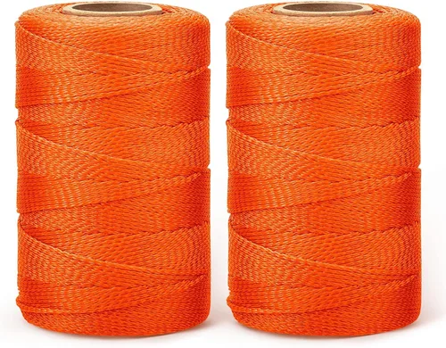 Vista 9 de Amylove Línea de cuerda Mason de 4 rollos #18, línea de cuerda de construcción trenzada de nailon de 500 pies, cuerda resistente para exteriores