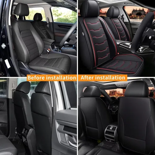 Vista 5 de Fundas de Asiento Delantero para Coche Compatibles con Subaru Forester 2007-2024 2025 Fundas de Asiento de Cuero Sintético Impermeables