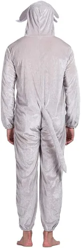 Vista 5 de Snailify Disfraz de elefante para adultos, disfraz de elefante sin género, pijama multicolor, Multi colorido