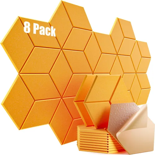 Vista 255 de Paquete de 12 paneles acústicos autoadhesivos de 12 x 10 x 0.4 pulgadas, paneles de espuma a prueba de sonido con alta densidad, elegante diseño
