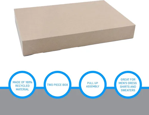 Vista 4 de SSWBasics Cajas de ropa Kraft de 15 x 9 ½ x 2 pulgadas - Caja de 100