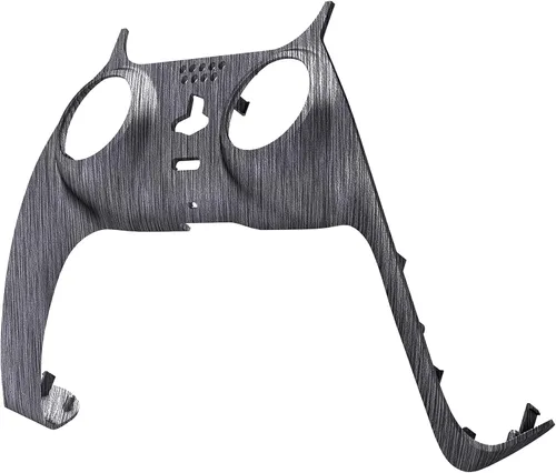 Vista 3 de eXtremeRate Carcasa decorativa con diseño de plata cepillada para controlador PS5, carcasa de clip de repuesto para bricolaje, cubierta de placas