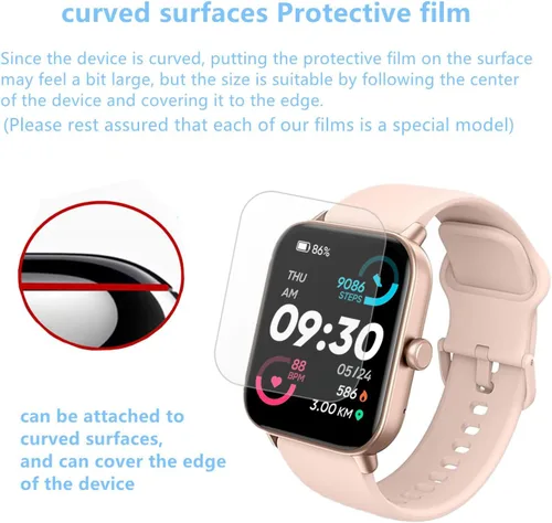 Vista 3 de Protector de pantalla para IDW13 / IDW15 / IDW19 Smart Watch 1.8" (PAQUETE DE 6) película de TPU transparente de cobertura completa compatible