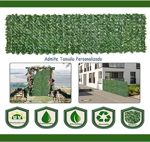 Vista 6 de Artificial Ivy Privacy Fence Screen Greenery Wall,Balcony Privacy Screen,Garden Wall Covering Fake Leaves Trellis Artificial Leaves Screening