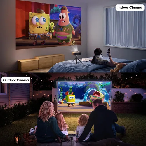 Vista 7 de PANSEBA Mini proyector, proyector HD 1080P actualizado 2025, proyector portátil con Bluetooth, proyector de películas compatible con teléfono