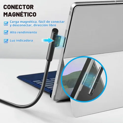 Vista 4 de Cargador de portátil Surface Pro de 65 W para Microsoft Surface Pro 12 11