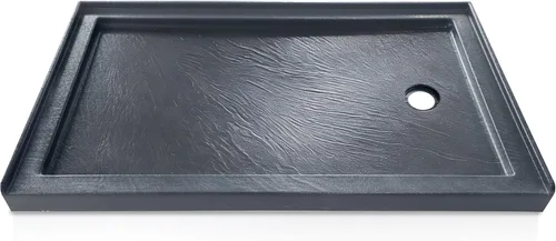 Vista 11 de CKB Base de ducha de 60 pulgadas de largo x 30 pulgadas de ancho, umbral único, drenaje derecho con superficie texturizada antideslizante, bandeja