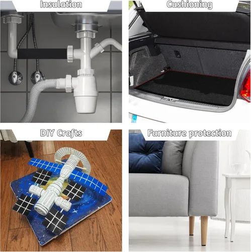 Vista 5 de Hojas acolchadas de espuma adhesiva de celda cerrada, láminas de espuma de neopreno autoadhesivas, almohadillas de espuma adhesivas, almohadillas