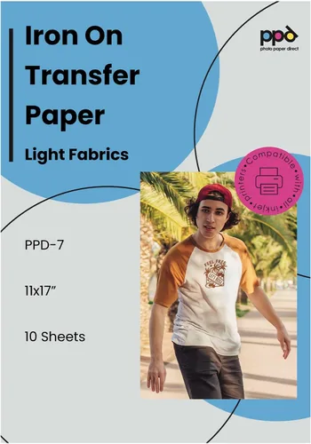 Vista 10 de PPD - Papel de transferencia térmica para camisetas de color oscuro para impresora de inyección de tinta, LTR, paquete de 5 hojas de 8.5 x 11