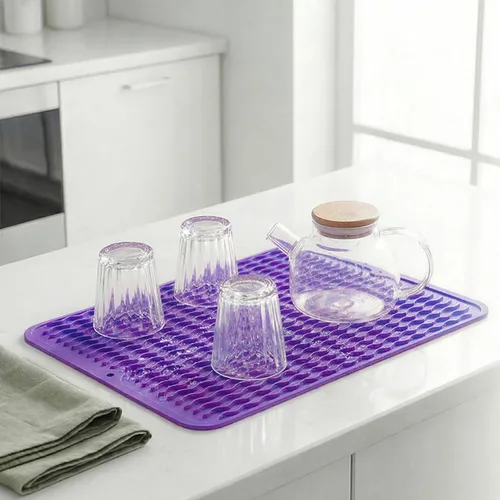 Vista 856 de MicoYang Alfombrilla de Silicona para Secar Platos de Múltiples Usos, Fácil de Limpiar, Ecológica, Alfombrilla de Silicona Resistente al Calor