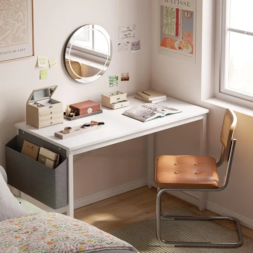 Vista 76 de Cubiker Escritorio para computadora, escritorio pequeño de oficina en casa de 32 pulgadas para espacios pequeños, estilo moderno y simple