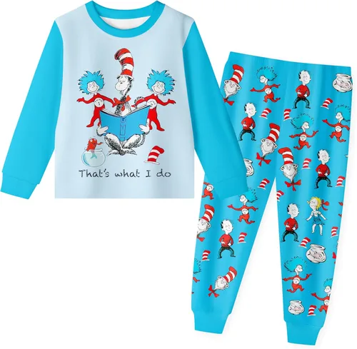 TTEMEY Girls Boys Reading Book Shirt Pants Set Dress Outfits for Boys Little Kids Costume Gift