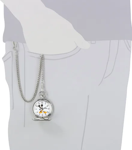 Vista 6 de Disney Mickey Mouse - Reloj analógico de cuarzo para adultos, PlateadoAcero, Relojes de bolsillo