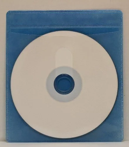 Vista 2 de Mediaxpo Fundas de plástico de doble cara para CD de alta calidad, funda de plástico para CD para máxima protección y organización (azul)