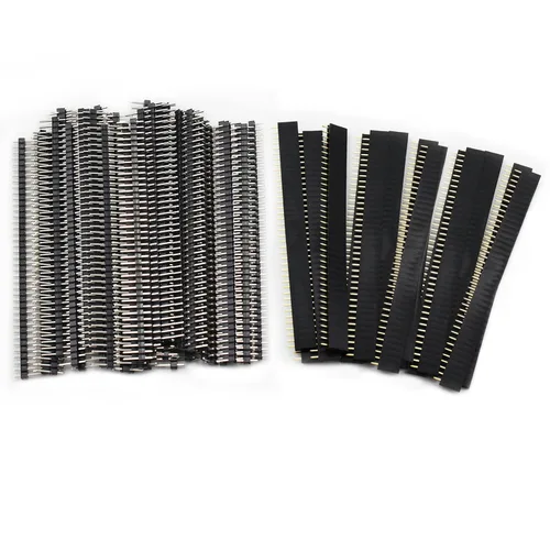 40 unidades de cabeza de pines, 0.100 in 40pin macho y hembra clavijas de cabeza separable PCB conector de placa de una sola fila de encabezados de