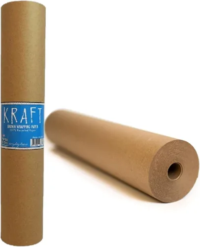 Rollo de papel kraft marrón de 30 x 2,400 pulgadas (200 pies) 100% reciclable para manualidades de construcción y embalaje para uso en mudanzas y