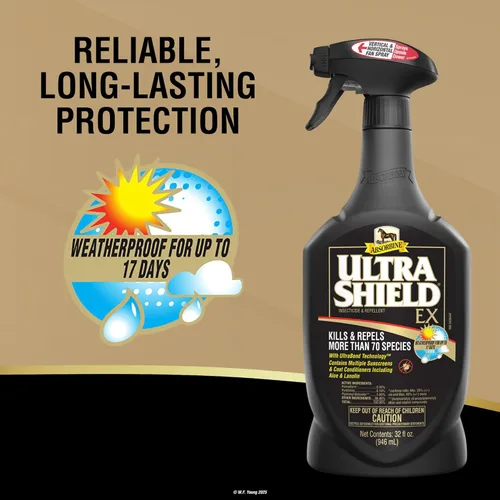 Vista 7 de Absorbine UltraShield EX - Insecticida pulverizador de 32 onzas, mata y repele moscas, mosquitos, garrapatas, pulgas, piojos, uso en caballos