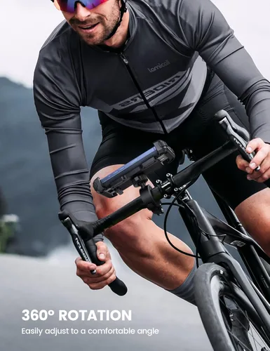 Vista 3 de Lamicall Soporte de teléfono para bicicleta, soporte de teléfono para motocicleta, soporte ajustable para teléfono celular, clip para manillar