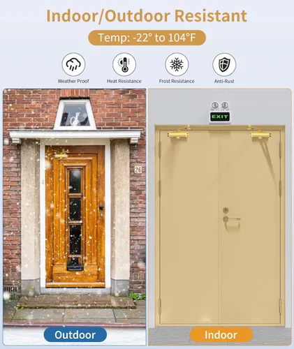 Vista 4 de Dullgolden - Cierrapuertas hidráulico de tamaño mediano, automático sin golpe para uso doméstico y comercial