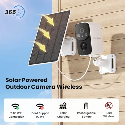 Vista 3 de WiFi Solar Security Cameras Wireless Outdoor-4 Pack, 2K