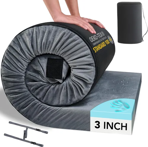 Vista 10 de HomeMate CertiPUR-US Memory Foam Camping Mattress Pad Portable Roll Up Mattress for Adults Sleeping Mat Cot Mattress Pad