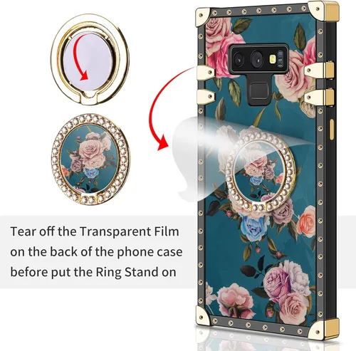 Vista 3 de HoneyAKE Funda para Samsung Galaxy Note 9 con función atril para mujeres y niñas, TPU suave a prueba de golpes, resistente, funda de esquina