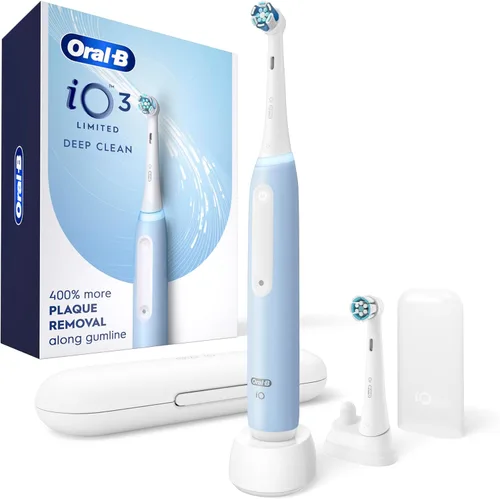 Vista 14 de Oral-B iO Deep Clean Cepillo de dientes recargable eléctrico, negro con iO Series 3 Limited, 2 cabezales de cepillo y estuche de viaje - Sensor