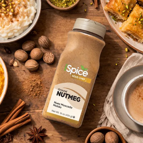 Vista 9 de iSpice La nuez moscada de alta calidad, la nuez moscada molida es libre de gluten y sin OMG, 100% natural, el molido se utiliza en café, té