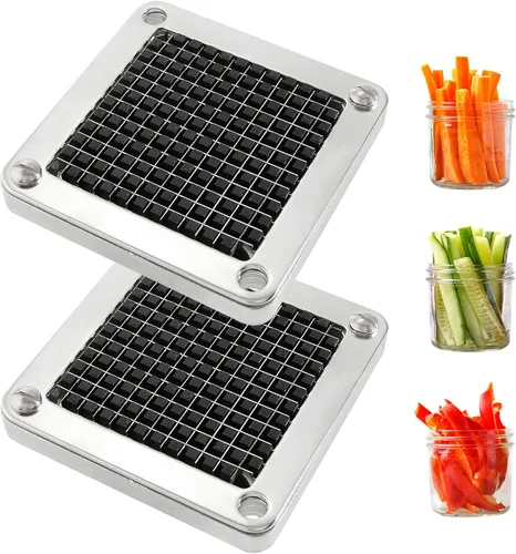 Vista 10 de WICHEMI Cuchilla de repuesto para picadora de verduras comercial de 1/2 pulgadas, cortador de cebolla de acero inoxidable, cuchillas y bloque