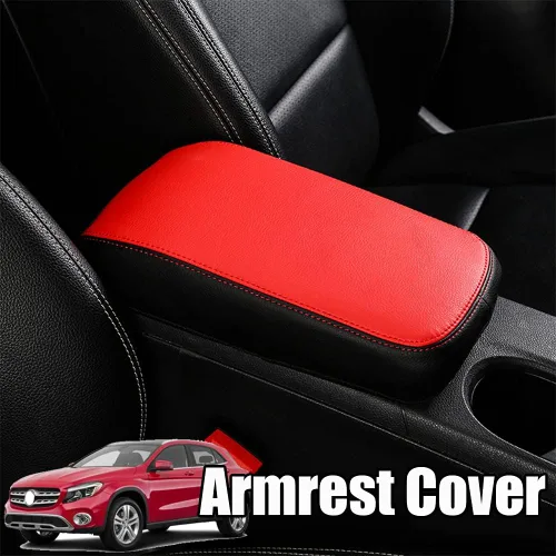Vista 18 de Great-luck Funda de cuero para consola central con protector de reposabrazos y accesorios (costuras negras) para Nissan Rogue