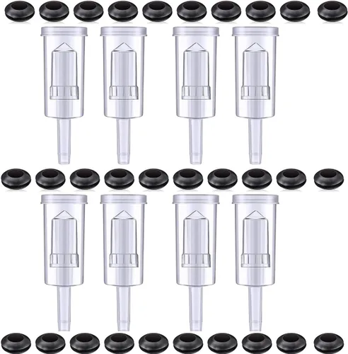 Air Locks 8 piezas de plástico Airlock y 30 piezas de ojales de silicona, juego de esclusa para fermentación, cerveza, vino, chucrut, kimchi y otros