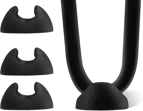Waziaqoc 4 pies protectores redondos de goma negra para patas de horquilla, antideslizantes, aptos para patas de horquilla de 3/8 pies y 1/2 pies,