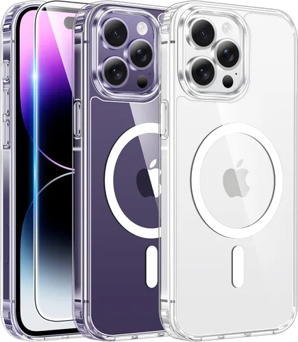 Vista 365 de FNTCASE para iPhone Air Case Clear: Fundas magnéticas para teléfono con protector de pantalla a prueba de caídas, compatibles con Magsafe, delgadas