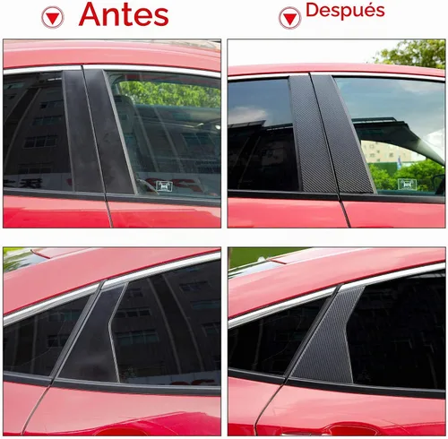 Vista 3 de TOMALL Calcomanías de vinilo para poste de ventana de automóvil, compatibles con Honda Civic de 10ª generación 2016-2021, calcomanías de columna