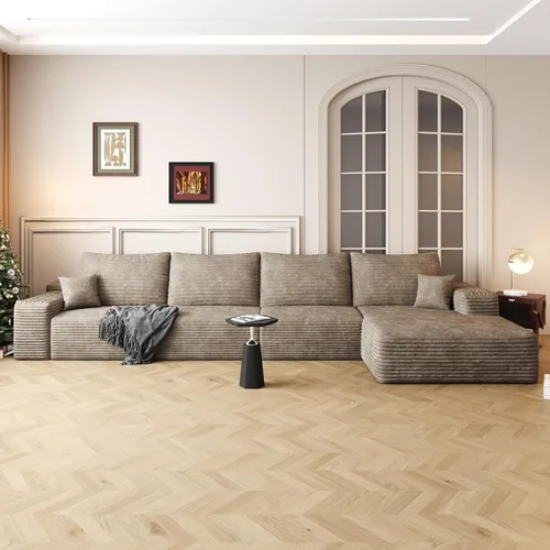 Vista 56 de AUGOP Sofá modular moderno de 96 pulgadas para sala de estar, sofá modular con sofás en forma de L, sofá tapizado sin hueso, sofá seccional con Negro