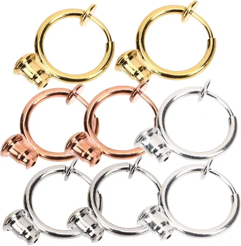 Vista 7 de EXCEART 32 piezas convertidor de aretes brillantes accesorios de joyería de plata para convertir aretes a clip en la parte trasera de aretes