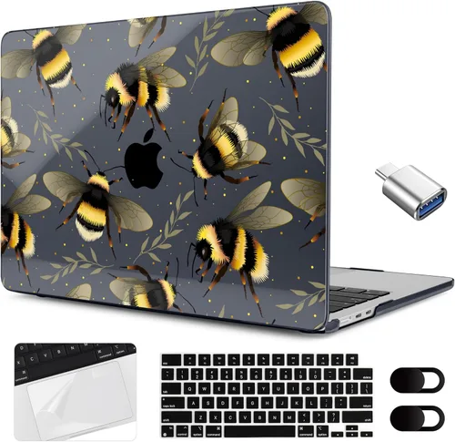 Vista 49 de MEEgoodo Funda para MacBook Air de 15 pulgadas M4/M3/M2 2025 2024 2023, funda compatible con el modelo (A3241/A3114/A2941) para MacBook Air de 15
