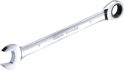 Vista 5 de uxcell Llave combinada de carraca de 1 pulgada SAE de 72 dientes y 12 puntos, llave de caja abierta de trinquete, herramientas Cr-V