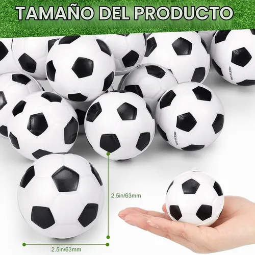 Vista 3 de Vinsot - Paquete de 48 pelotas de fútbol a granel de espuma pequeña de 2.5 pulgadas Anxiety Relief Squeeze Toy, Soccer Stress Squeeze Balls, Mini