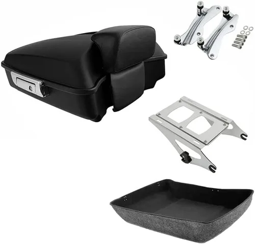 Vista 16 de TCMT Negro mate 10.7 "almohadilla del respaldo del maletero para Harley Tour Pak Touring Glide 14-25