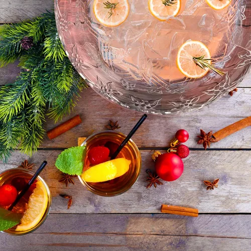 Vista 4 de Recipiente de plástico con cucharón – Tazones de plástico transparente – Juego de ponche reciclable sin BPA y cucharón de 5 onzas – Tazón de ponche