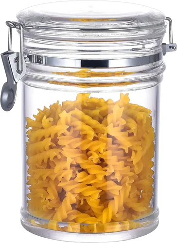 Vista 9 de Tarro de almacenamiento acrílico de 24 onzas, tapa hermética con anillo de sellado de silicona, recipiente ideal para azúcar, té, especias, hierbas