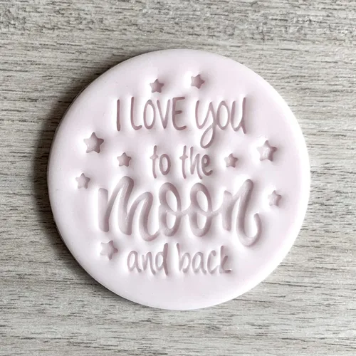 Vista 2 de I Love You To The Moon And Back Fondant - Sello de glaseado para galletas