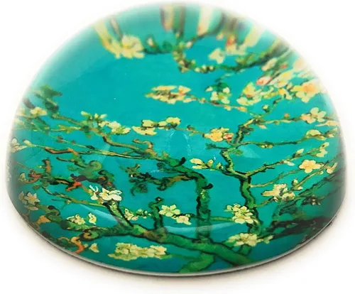Vista 2 de Value Arts Van Gogh - Pisapapeles de cristal con diseño de almendras y flores, 3 pulgadas de diámetro