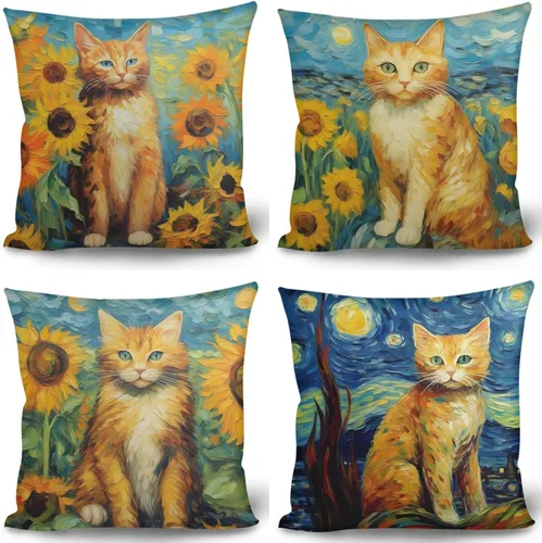 Vista 15 de GLUDEAR Juego de 4 fundas de almohada decorativas de 18 x 18 pulgadas, fundas modernas para dormitorio, sofá, sala de estar, decoración del hogar