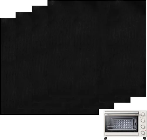 Jiozermi 4 forros de horno para freidora de aire de 12 x 12 pulgadas para la parte inferior del horno, tapete reutilizable antiadherente resistente